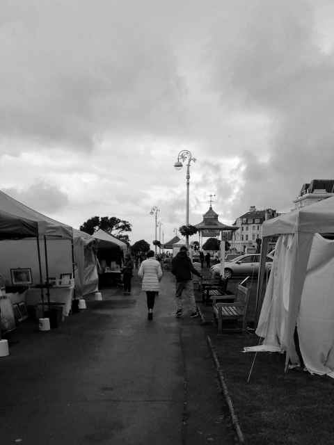 Market being set up on the Leas in Folkestone