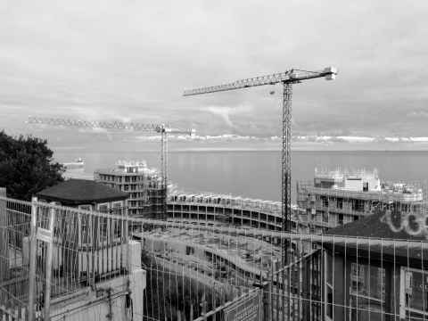 View from The Leas across the new development to France