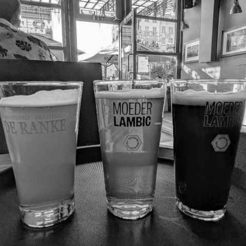 My beers in Moeder Lambic bar