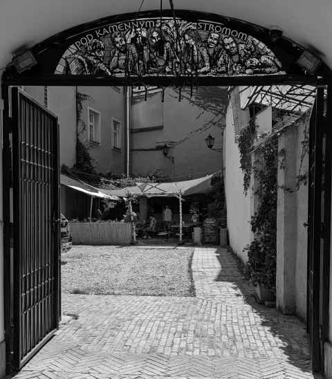 Courtyard in Bratislava where I stopped for another beer