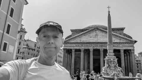 me outside the Pantheon in Rome