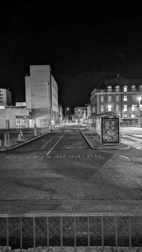 Folkestone bus station early on a cold morning