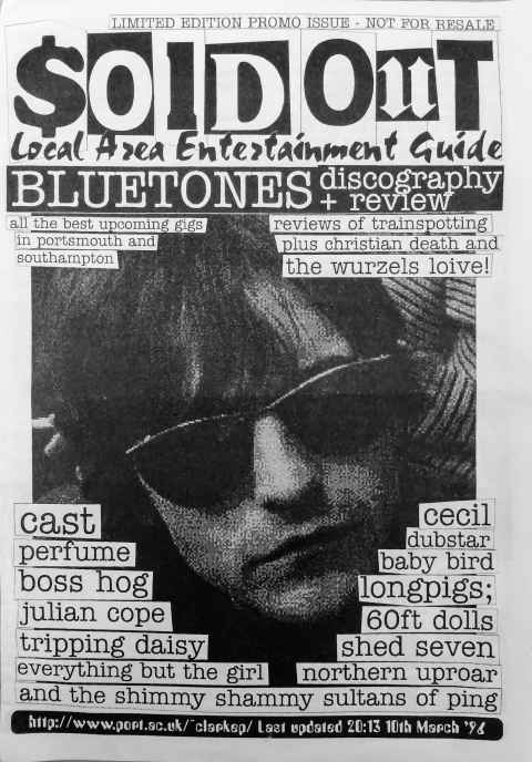 Front cover of first issue of my fanzine $OLD OUT from 1996