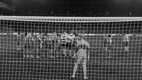 Erling Haaland lining up for his penalty