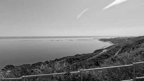 The view from the cliff top cafe bar in Capel