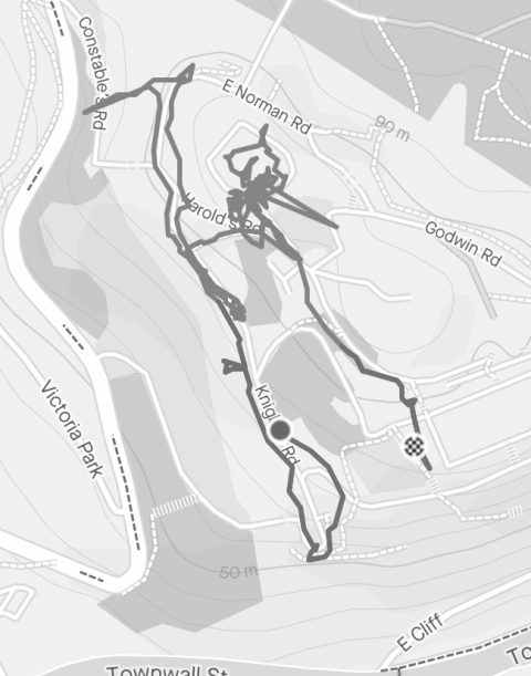 Map of a walk around Dover Castle