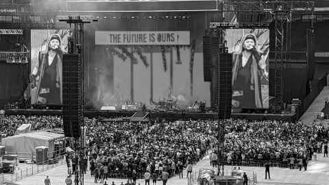 Motley Crue on stage at Wembley