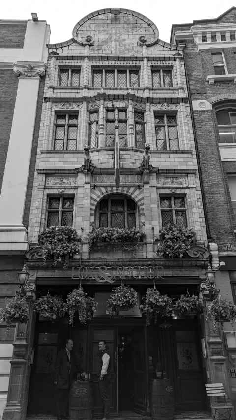 Another long tall picture, of the Fox And Anchor, Farringdon