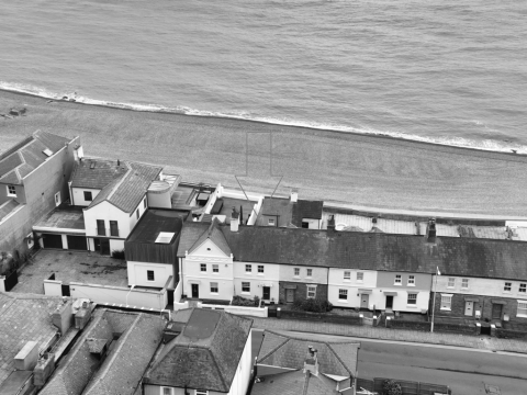 Another aerial view showing how close the property for sale is to the beach