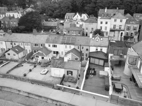 Aerial shot of Sandgate showing property for sale