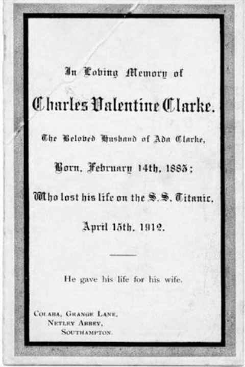 Charles Valentine Clarke death announcement