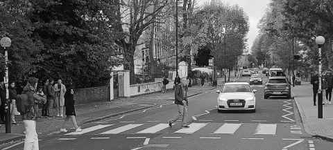 Me crossing Abbey Road