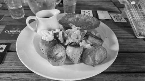 My vegan dinner in the Bouverie Tap