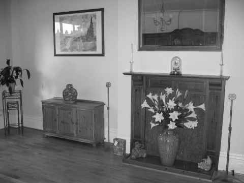 Lounge with the flowers and teddies, before we moved in