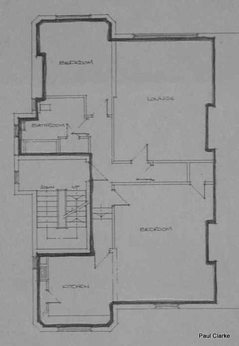 Plan of the flat in Earls Avenue