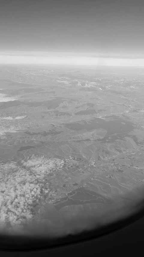 View of the mountains out of the window