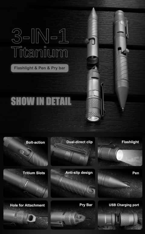 Titanium torch pen