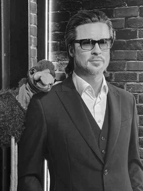 Emu and Brad Pitt at Madam Tussauds
