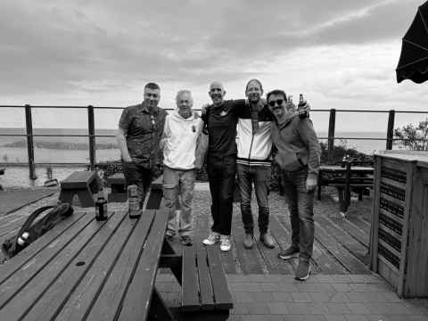 Ro, me, Rich, Chris, and Dave, in The Mermaid in Folkestone