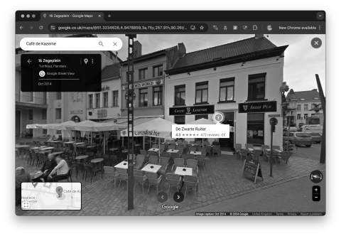 Screenshot of where Café de Kazerne is last time google street view got there ten years ago...