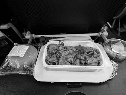 Quantas vegan dinner on the way out.