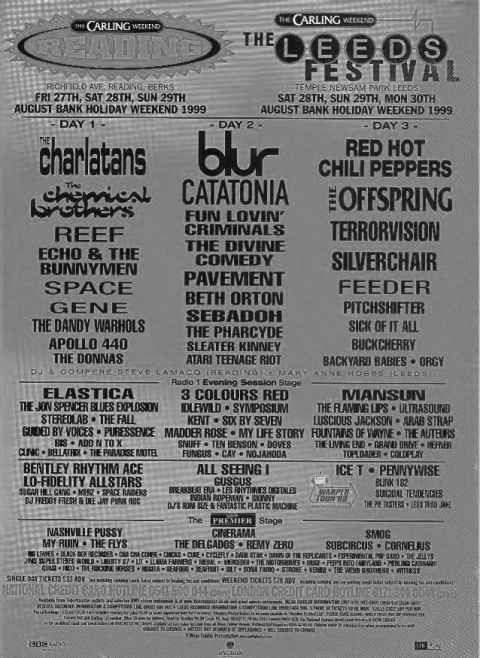 Reading Festival 1999 poster