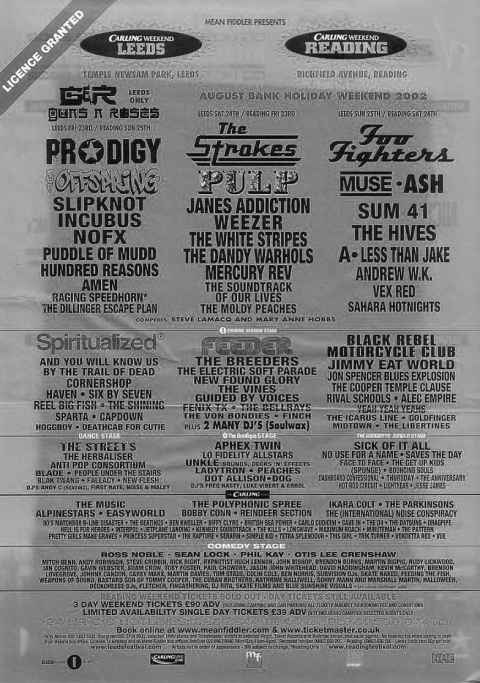 Reading Festival 2002 poster