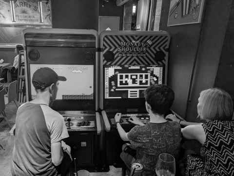 Retro arcade machine in Sentosa