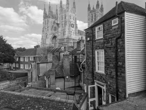 Canterbury cathedral from Garage coffee toilet window