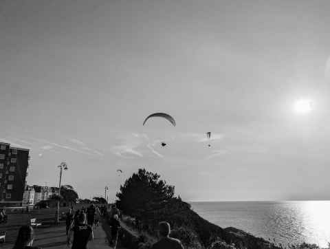 Paragliders over The Leas, Folkesone