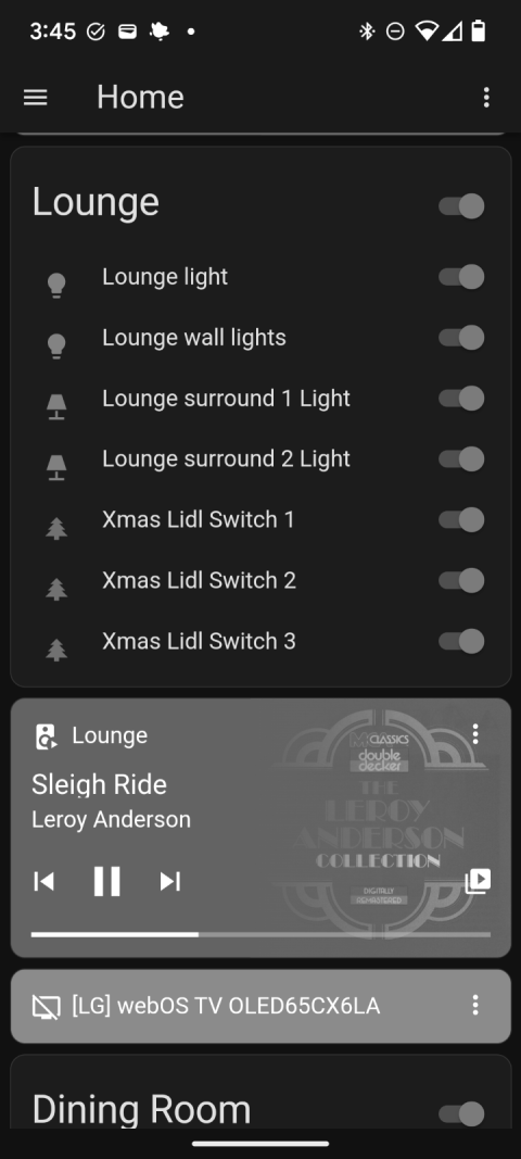 Home automation christmas lights screenshot