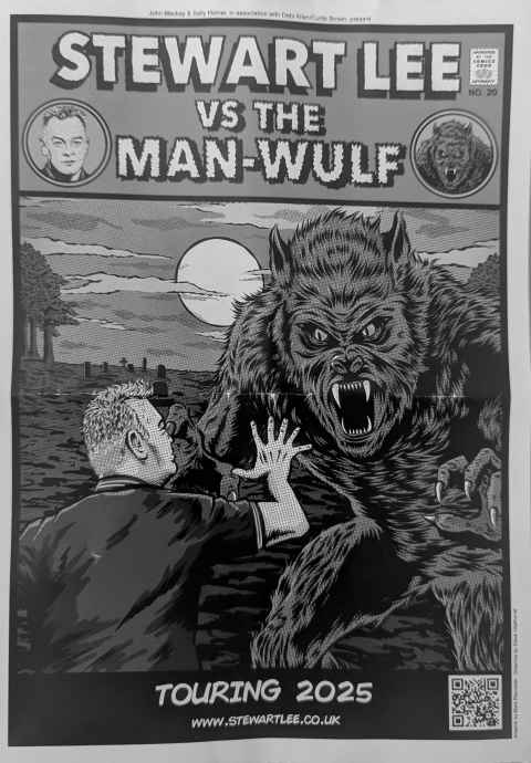 Stewart Lee Man Wulf tour flyer 2025