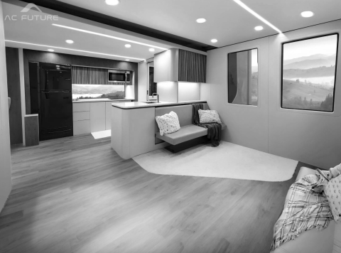 Interior of RC Future slide out motor home