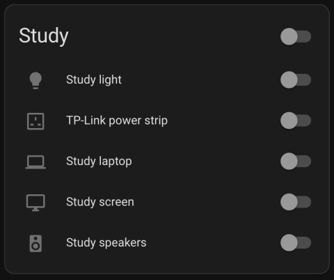 Study panel in home assistant