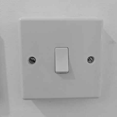 Normal light switch back in place