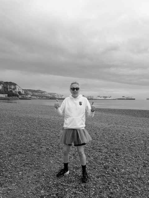 Me at Dover tutu parkrun on the beach