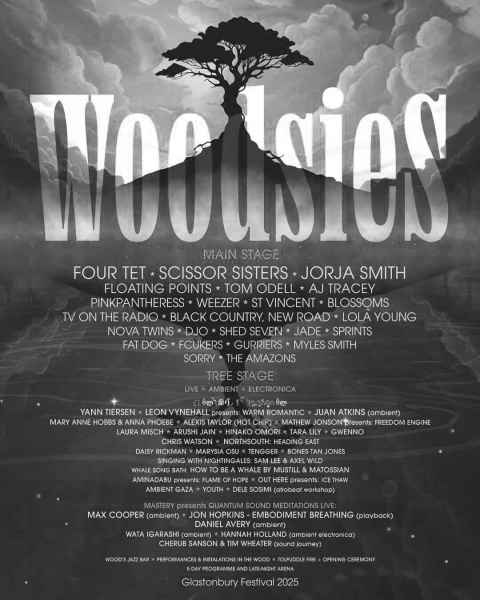 Woodsies stage lineup at Glastonbury 2025