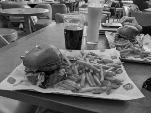 Burgers in the Cask Pub and Kitchen, Pimlico, London
