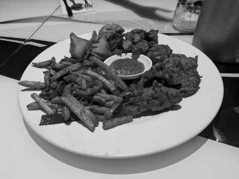 Mixed vegan starters in Nepali Kitchen