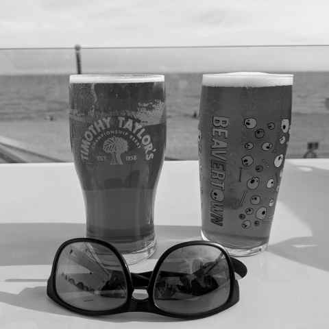 Beers on the roof terrace of The Ship