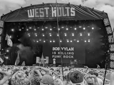 Bob Vylan on stage at Glastonbury