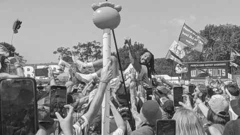 Bob Vylan crowdsurfing past me at Glastonbury