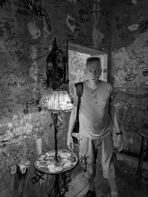Idiot in the Ruin Bar in Budapest