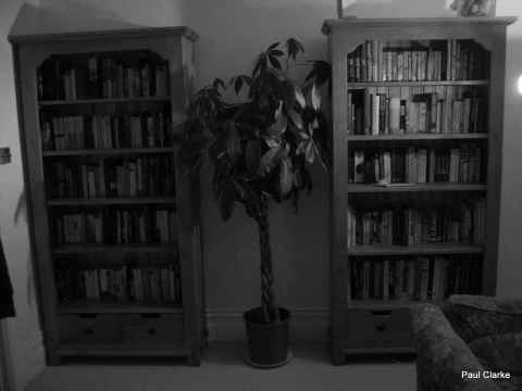 Our new bookcases badly lit