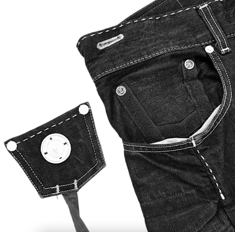 ipod jeans detachable pocket remote control detail