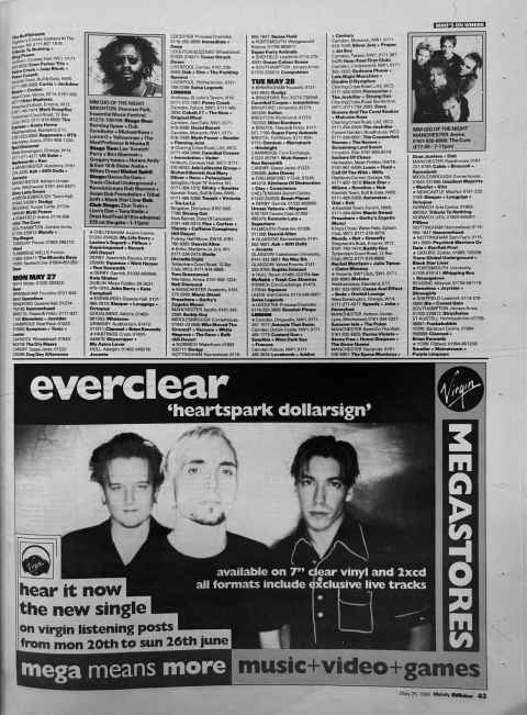 Melody Maker gig guide May 1996