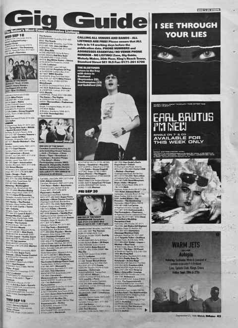 Melody Maker gig guide September 1996