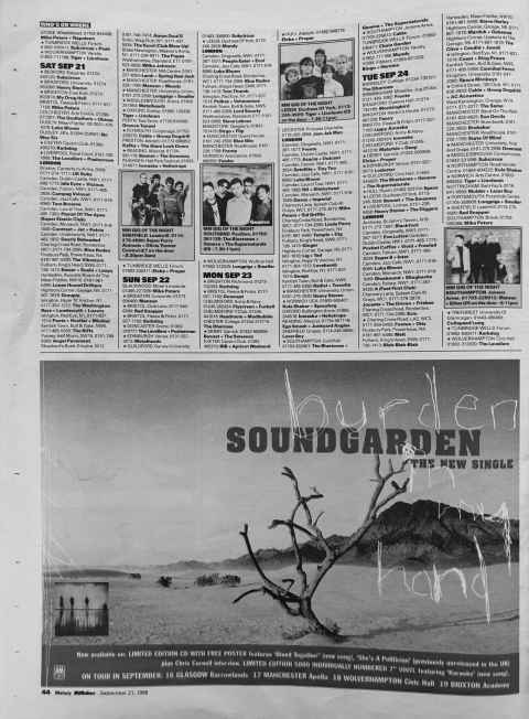 Melody Maker gig guide September 96