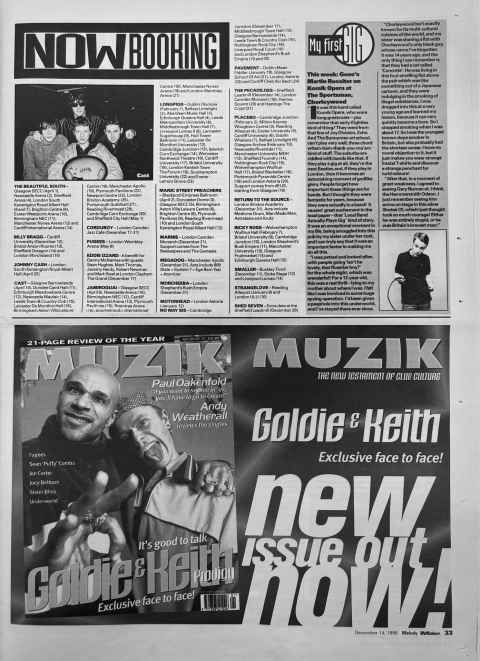 Melody Maker tour news from 1996
