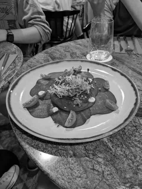 Carpaccio of beetroot in the vegan restaurant
